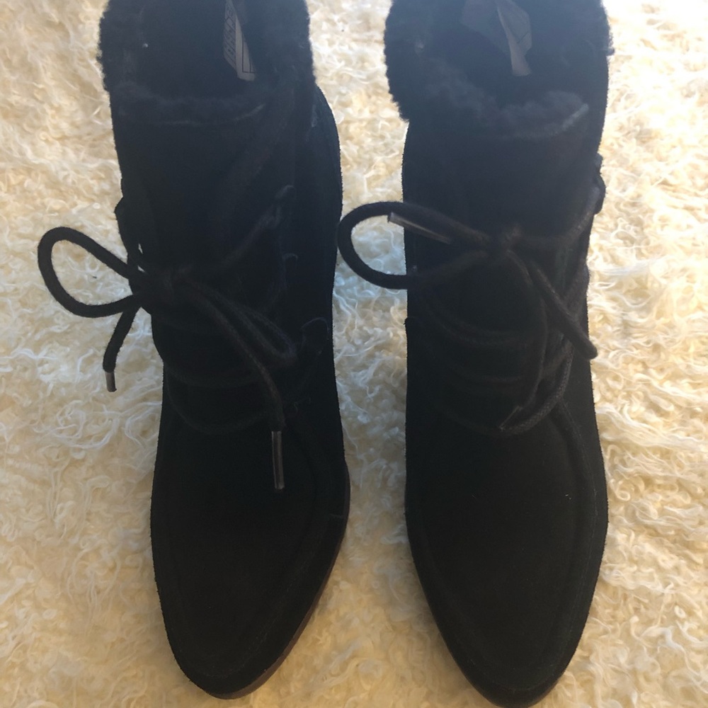 UGG Brand Black Lace Up Booties Size 9.5
